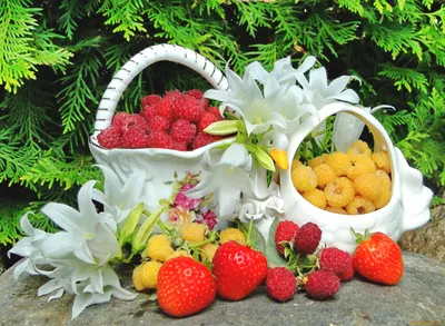 Красивые картинки с добрым утром с цветами и фруктами