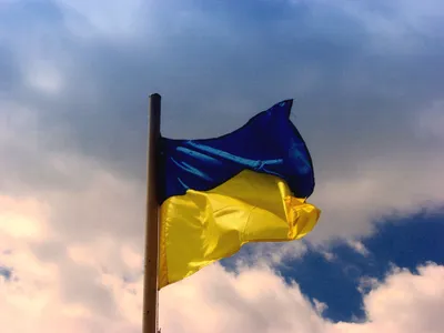 Флаг Украины с большим государственным гербом купить в Киеве и Украине -  цена, фото в интернет-магазине 