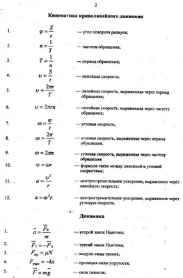 Основные формулы молекулярной физики и термодинамики, шпаргалка. 40 формул  физики с объяснением