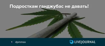 Подросткам ганджубас не давать!