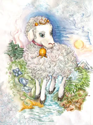 Иллюстрация Год Овцы. в стиле персонажи | 