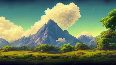Горный пейзаж. Красивый вид на живописное ущелье, панорама с высокими горами.  Природа Северного Кавказа, отдых в горах Stock Photo | Adobe Stock