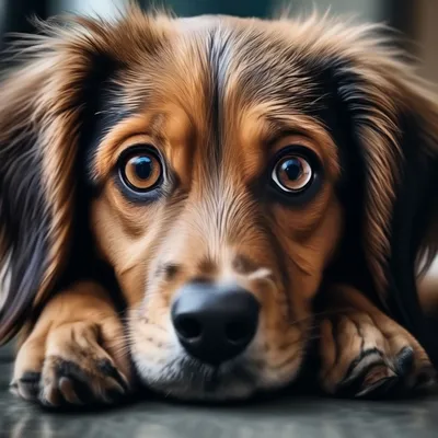 Собака с большими грустными глазами» — создано в Шедевруме