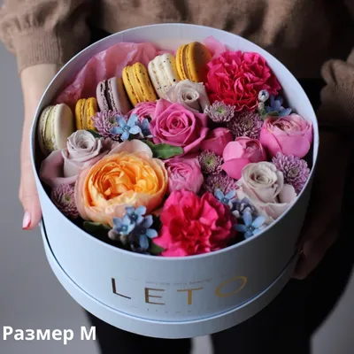 Коробка с цветами «Яркие шарики» из гипсофил - заказать и купить за 3 100 ₽  с доставкой в Перми - партнер «Роза небес»