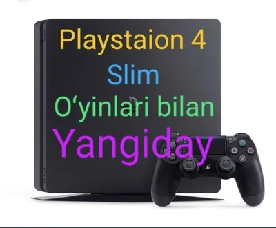 Playstation4 slim 1TB с играми и два джестика как на фото: 450 у.е. -  Приставки Ташкент на Olx