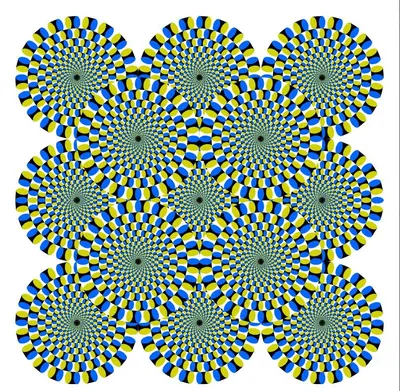Иллюзия движения - оптическая иллюзия от Акиёши КИТАОКА. Визуальные фокусы  | Оптические иллюзии, Иллюзии, Рисунки черепов