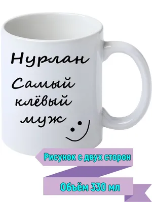 Кружка с именем Нурлан - внутри и ручка чёрная | AliExpress