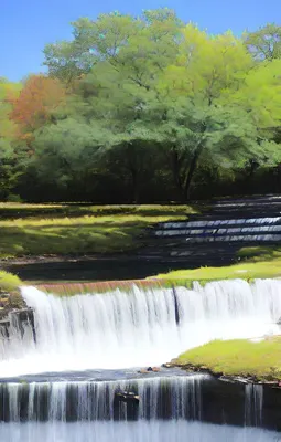 Waterfall Landscape #1 24x48 100% Hand Painted Oil Painting on Canvas | eBay