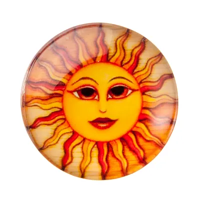 Магнит с изображением солнца, 3х3х1,1см, стекло, 12 дизайнов купить по  низкой цене - Галамарт