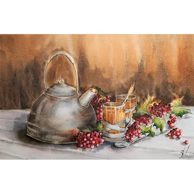 Купить картину Чай с калиной в Москве от художника Горбач Диана