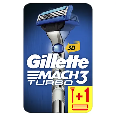 Бритва Gillette Mach3 Turbo с 2 сменными кассетами Red - купить с доставкой  в Королеве в Перекрёстке