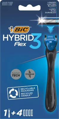 Бритва Bic Flex3 Hybrid со сменными кассетами 1шт + 4 кассеты — в каталоге  на сайте Магнит Косметик | Москва и вся Россия