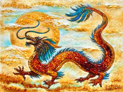 Вышивка Китайский дракон 28x41.5 см. - купить с доставкой по выгодным ценам  в интернет-магазине OZON (1206157822)