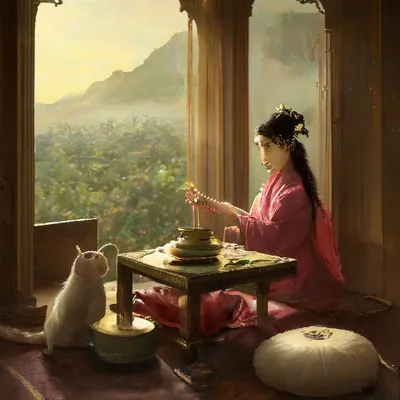 Чайная церемония с кошками китайцами» — создано в Шедевруме
