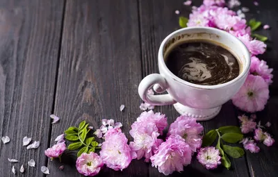 Кофе с цветами и добрым утром заметок Стоковое Изображение - изображение  насчитывающей красивейшее, письмо: 214887541