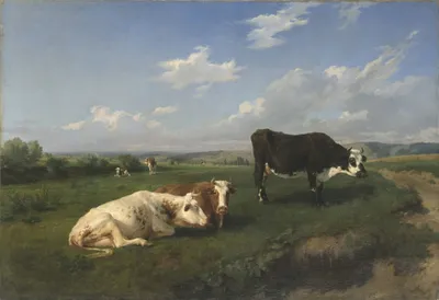 Роза Бонёр - Пейзаж с пасущимися коровами, 123×84 см: Описание произведения  | Артхив
