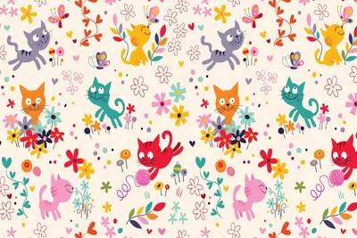 Обложка Рисованные коты из ЭкоКожи для ветеринарного паспорта ВетКнижки