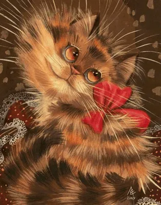 Фотографии кошка животное Рисованные