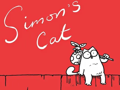 Купить наклейку "Кот Саймона и голодный котенок"