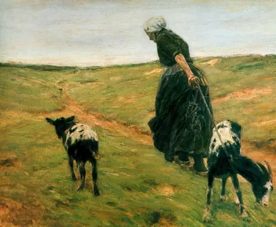 Макс Либерман - Женщина с козами, 1890, 172×127 см: Описание произведения |  Артхив