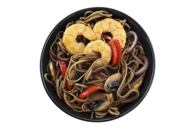 Soba with shrimp and vegetables is a simple step-by-step recipe from Katana