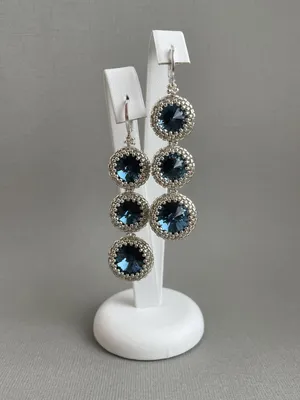 Серьги пусеты с кристаллами Swarovski By Mira гипоаллергенные - купить с  доставкой по выгодным ценам в интернет-магазине OZON (786725618)