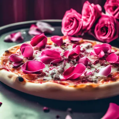 Пицца с лепестками роз» — создано в Шедевруме