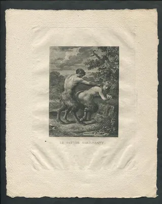 Кераччи, Агостино, Сатир, занимающийся сексом. Эротическая гравюра,  иллюстрация к поэме Аретино "Любовные позы".
