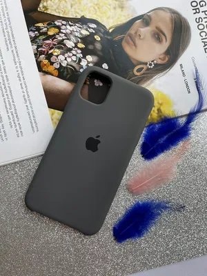 Чехол для iPhone из кожи страуса синий с логотипом Яблочко - Majoroff