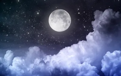 Фон ночного неба с луной - 60 фото