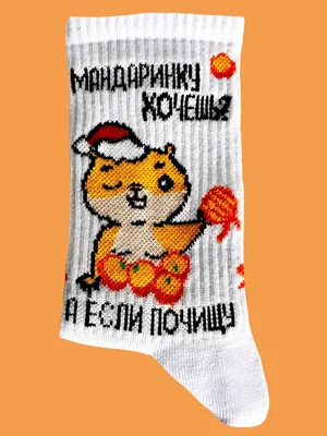 Носки НГ р.40-45 TxT Хомяк с Мандаринками. KRUMPY