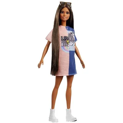Кукла Mattel Barbie Игра с модой FBR37/FXL43 (шатенка, платье c единорогом)  (103) купить в ОГО! | 279927 | цена | характеристики