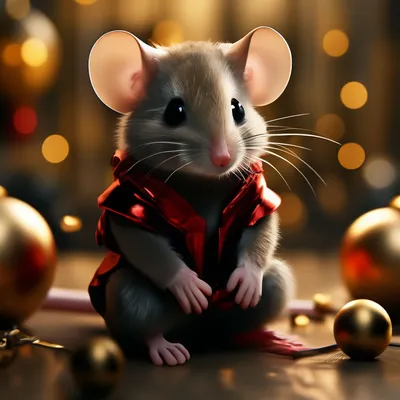 cute mouse. New year greeting card | Рождественское художественное  оформление, Рождественские иллюстрации, Рождественские картины