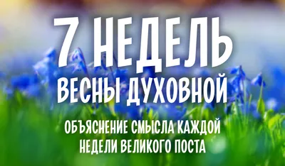 7 недель Весны духовной | Храм святых Константина и Михаила