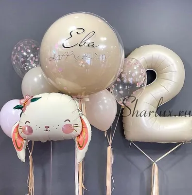 Сет шаров на день рождения для девочки с надписью купить в Москве по  доступной цене - SharLux
