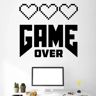 Воздушный шарик с надписью "Game over" (черный)