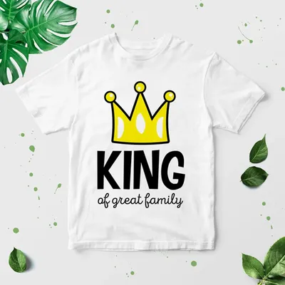 Футболка с надписью - King of great family, премиум качество, с бесплатной  доставкой | AliExpress