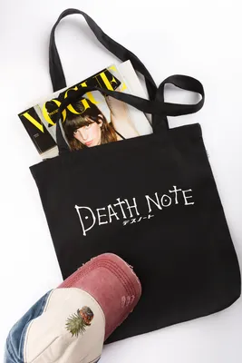 Сумка шоппер с аниме принтом надписью Тетрадь смерти Death Note, холщовая,  пляжная, на плечо женская, мужская, манга (anime) - купить с доставкой по  выгодным ценам в интернет-магазине OZON (279246714)