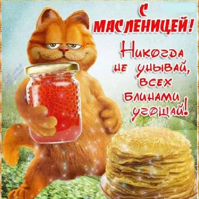 Прикольная открытка с наступающей Масленицей (скачать бесплатно)