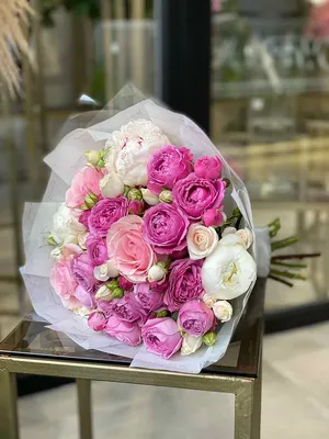 Розовый стильный нежный букет, артикул F1090865 - 3993 рублей, доставка по  городу. Flawery - доставка цветов в Уфе