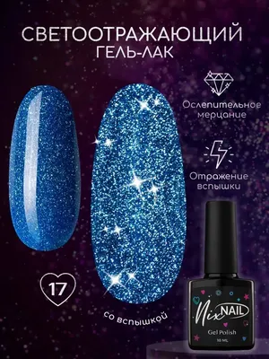 NIXNAIL Гель лак для ногтей светоотражающий с блестками синий