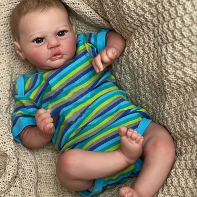 Кукла реборн, 19 дюймов, уже законченная, в сознании с новорожденным  мальчиком, размер ребенка, 3D Кожа, видимые вены, коллекционная  Художественная кукла | AliExpress