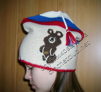 Вязаная шапка с олимпийским мишкой - Вязание Крючком. Блог Настика