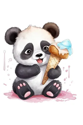 Panda. Панда. PNG. | Иллюстрации с пандой, Дети искусство арт, Милые рисунки