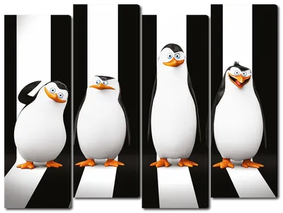 Модульная картина Пингвины Мадагаскара – ART-VEK