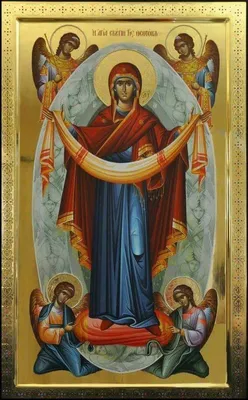 Икона Покров Пресвятой Богородицы (эмаль) купить в Киеве и Украине |  