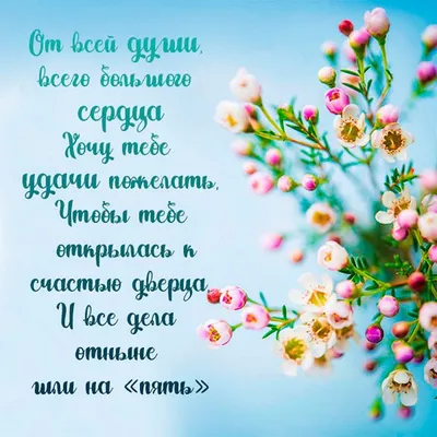 Пожелание счастья, удачи и добра на картинке с днем рождения — Скачайте на  