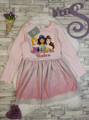 Дитяча Сукня Disney для Дівчинки Рожева з Принцесами та Фатиновою Спідницею  Розмір 140 — Купити на  ᐉ Зручна Доставка (1733712587)