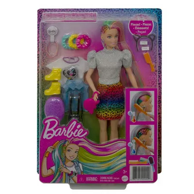 Mattel Кукла Barbie с разноцветными волосами (Leopard Rainbow Hair) | отзывы