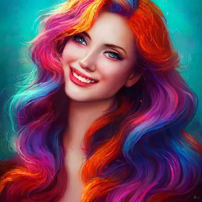 С разноцветными волосами #7